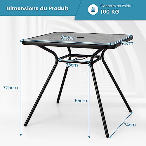 Table extérieure résistante aux intempéries GOPLUS pour 4 personnes - 4
