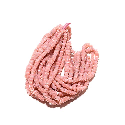 Perles Heishi opale rose naturel 6mm 7mm perles carrées en vrac pour collier et fabrication bijoux