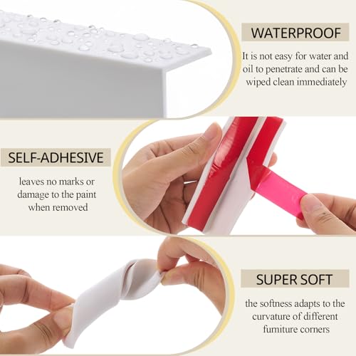 Pangda Baseboard Corners Blocks Self Adhesive Rubber Safety Corner Protectors Proofing Edge Guard Corner Cushion for Wall Furniture Edge(White,4 Pcs) - Image 4