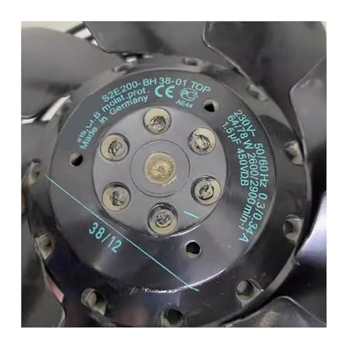 Ventilador axial S2E200-BH38-01 de 9 aspas con flujo de aire optimizado a 230V