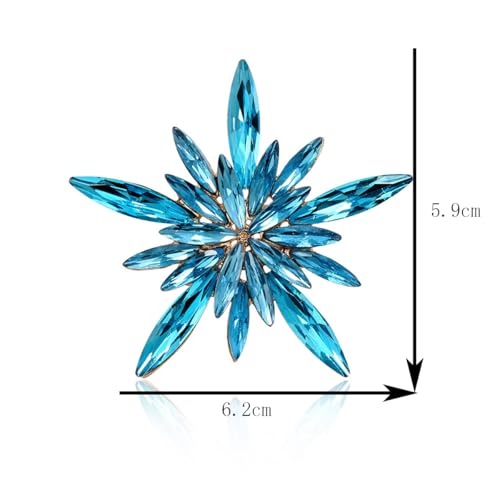 Image of Rhinestone Flower Brooch Pin for Women Red Black Purple Flower Broochs Pin Hat Christmas Brooch Jewelry