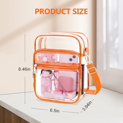 Image of Blvornl Clear Crossbody Bag with Adjustable Shoulder Strap, Stadium Approved PVC Purse Bag, Messenger Bag
