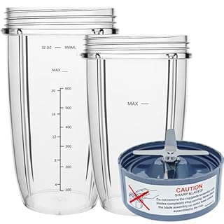 PODCAY Blender Replacement Parts for Nutribullet, 32oz & 24oz Cups with Replacement Extractor Blade, Compatible with Nutri Bullet 600W/900W Pro Blenders (3 PCS)