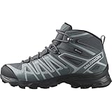 Salomon X Ultra Pioneer Mid Gore-Tex wasserdichte Damen Outdoorschuhe, Outdoor-bereit, Sicherer Fußhalt, Stabil und gedämpft, Ebony, 38 2/3