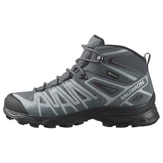 Salomon X Ultra Pioneer Mid Gore-Tex wasserdichte Damen Outdoorschuhe, Outdoor-bereit, Sicherer Fußhalt, Stabil und gedämpft, Ebony, 40 2/3