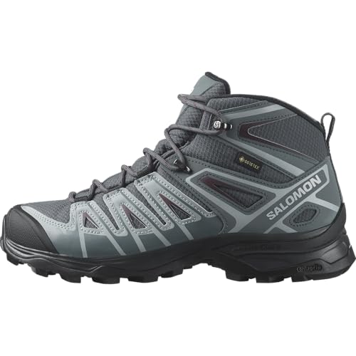 Salomon X Ultra Pioneer Mid Gore-Tex wasserdichte Damen Outdoorschuhe, Outdoor-bereit, Sicherer Fußhalt, Stabil und gedämpft, Ebony, 40 2/3