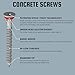 Velocity 2 1/4 Concrete Screws Kit with RedSeal Moisture Barrier (Flat Head, Size 1/4”) – Includes 12 High-Performance Concrete Screw PCS, 1 Drill Bit, and 1 Driver Bit