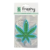 Weed Leaf Car Air Freshener Mint Scent Freshy Factory (6 Pack)