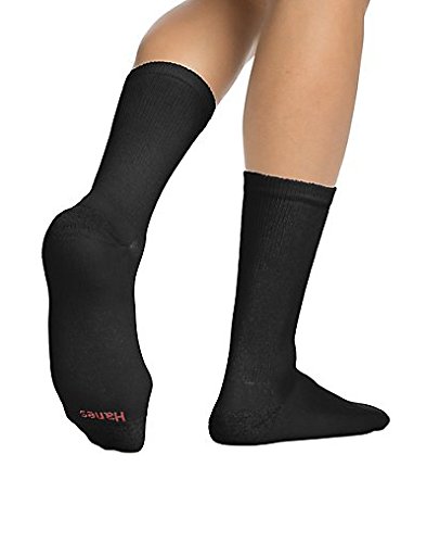 Hanes Classics Men's Crew Socks, 10-Pack Black L2