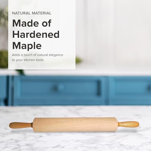 Frieling Crafted In the USA Maple Rolling Pin - Heavy Duty Rolling Pin with Ball Bearing Handles - 2.75-Inch by 18-Inch Barrel - Wooden Rolling Pin Baking by Frieling - Image 2