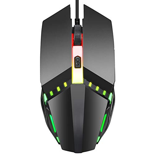 Preisvergleich Produktbild LAYA Gaming-Maus, RGB-Hintergrundbeleuchtung Gaming, 4 programmierbare Tasten, 1600 DPI einstellbar, Coched Griff Ei optischecomputer-Gaming