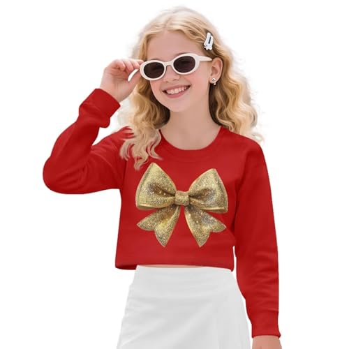 Girls Kids Sweatshirts Hoodies Crew Neck Pullover Long Sleeves Shirt Casual Fall Winter Teens Clothes