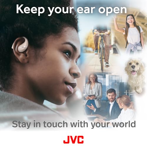 Image of JVC New Nearphones Open Ear True Wireless Headphones with 16mm Large Drivers for Powerful Sound, Single Ear use, Compact Size, and Long Battery Life (up to 38 Hours) - HANP50TC (Beige)