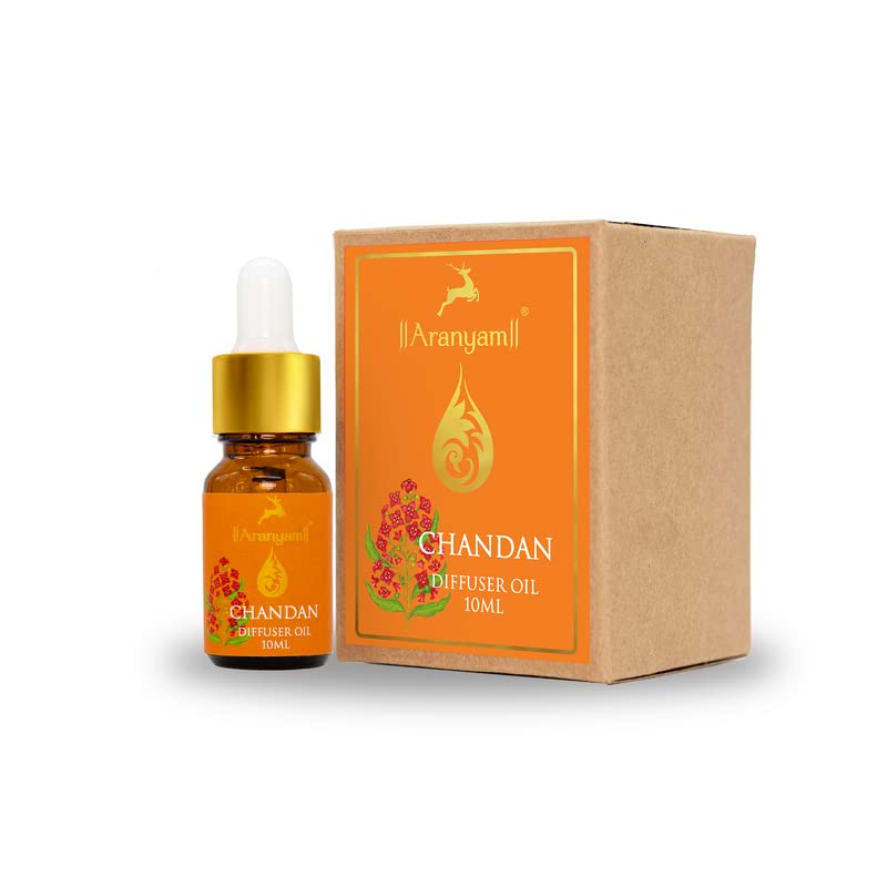 Aranyam Perfumes Natural | Chandan Diffuser Oil Blend | 100% Natural Aromatic Scent Using Pure Essential Oil | Suitable for Living Room Offices Bedroom & Studios | Non-Synthetic & Non-Toxin Fragrance