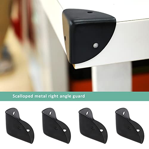Image of Create idea 8PCS 39mm Corner Angle Brace Protectors Scalloped Metal Right Angle Corner Guards for Wooden Box Desk Chest Case Flightcase Black