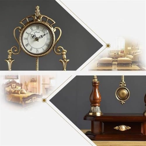 Reloj de chimenea de madera con luz estilo retro para decoración de salón 6