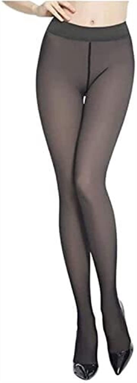 ACiyD Dicke, mit Fleece gefütterte, warme Strumpfhose für Frauen, Winterstrumpfhose, gefälschte durchscheinende Hose (Color : Black, Size : 300g) (Grey 38F)