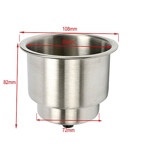 Amarine Made 4Pcs Stainless Steel Cup Drink Holder With Drain For Marine Boat Rv Camper #TOP3