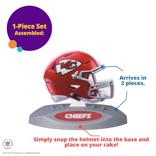 NFL Kansas City Chiefs Cake Decoration, Football Helmet Cake Topper, Officially Licensed Product Of The NFL, Ready To Use Birthday Cake Decoration - Image 6