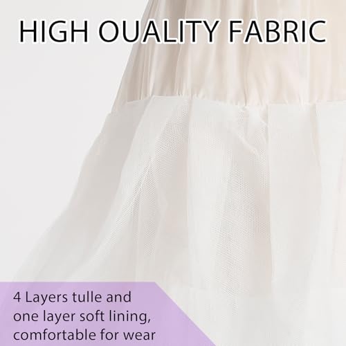 Mannice A-Line Hoopless Petticoat Skirt Crinoline Underskirt Half Slips Floor Length Petticoats for Women4