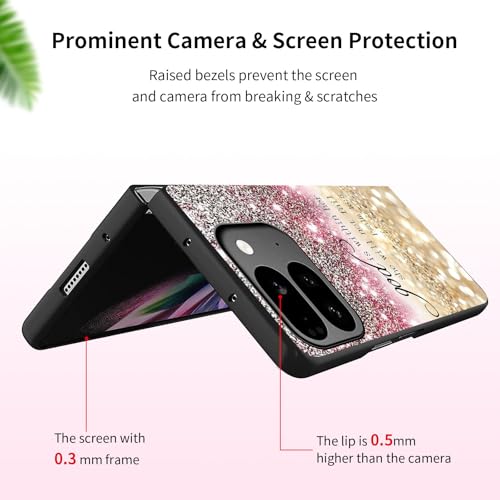 Étui pliable Google Pixel 10 Pro coque fine rose pailleté 8" - 2