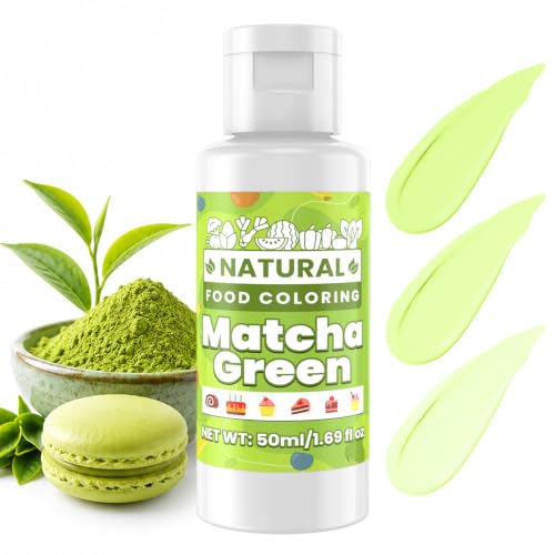 Image of Matcha Green Natural Food Coloring - 50ml Plant Based Food Dye, No FD&C & Artificial Dyes, Gluten-Free, Food-Grade, Vibrant Liquid Colors for Icing, Baking, Cake Decorating, Frosting, Fondant, Slime - 1.69 Fl.Oz Bottles