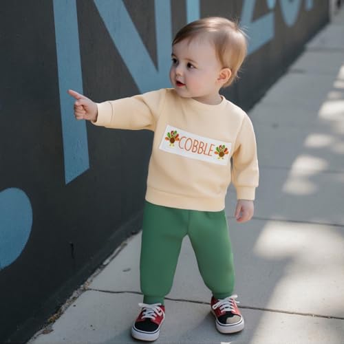 MAYUMMPY Toddler Baby Boy Girl Thanksgiving Outfit Long Sleeve Little Turkey Sweatshirt Sweatpants Winter Clothes Sweatsuit4