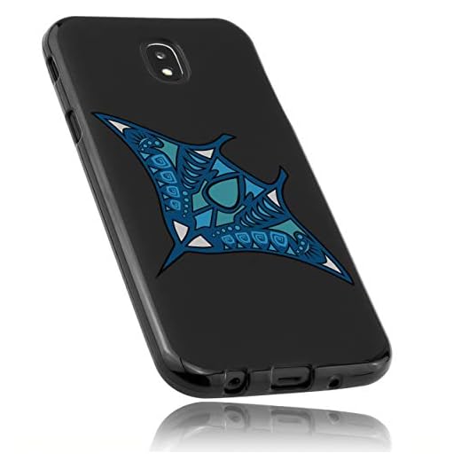 mumbi skal kompatibel med Samsung Galaxy J5 2017 mobiltelefon fodral mobilskal med motiv manta, svart