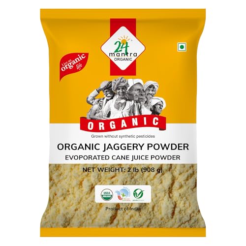 24 Mantra Organic Unbleached Jaggery Powder 2 Pound, Healthy Sugar Substitute, Unrefined & Unadulterated | Grown Without Pesticides & Fertilizers 24 Mantra Organic Unbleached Jaggery Powder 2 Pound, Healthy Sugar Substitute, Unrefined & Unadulterated | Grown Without Pesticides & Fertilizers
