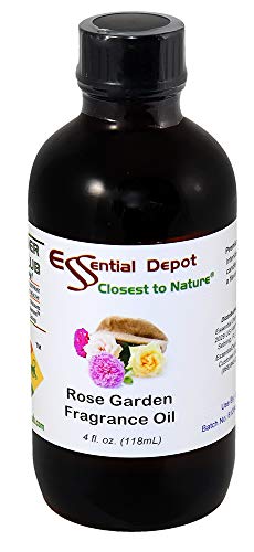 Rose Garden Fragrance Oil - 4 oz - Supplied in 4 oz. Amber Glass Bottle with Black Phenolic Cone Lined and Safety Sealed Cap