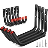 Nacial 10 Pack Garage Hooks Heavy Duty, 15' & 3.5' Kayak Storage Hooks with EVA Pads, 100LBS Capacity Large Garage Hooks for Hanging Bikes, Kayak Folding Chairs and Hanging Ladders