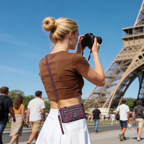 Image of Small Wristlet Wallets for Women Nylon RFID Cross body bag | Cell Phone Purse with Built-In Card Slots for Daily Outings