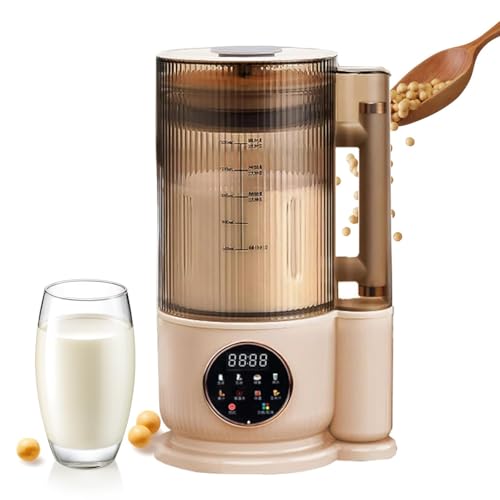 Soy Milk Maker,1.5L Large Capacity Nut Milk Machine with Self Clean Function, Wall Breaking Machine for Soybean Milk, Almond Milk Khaki
