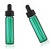 MagnaKoys 2 Dram 1/4 oz Emerald Glass Vials w/Straight Black Bulb Eye Glass Droppers for Essential Oils & Liquids (pack of 2)