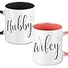 Clvjq engagement gifts for couples hubby wifey mugs set wedding anniversary bridal shower couple gifts for men women newlyweds christmas valentines present for him her 118oz  urban country home decor