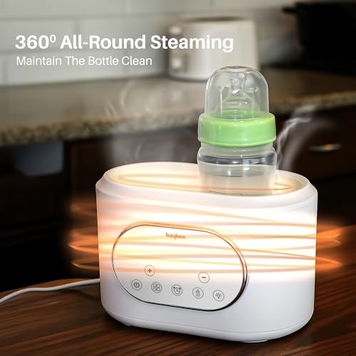 Image of Baybee Duowarm 10-in-1 Baby Bottle Warmer for Baby Milk & Food | Electric Double Bottle Sterilizer for Baby Products with LED Touch, Timer, Auto Shut-Off, Night Light - Defrost, Sterilize, Heater, Thawing & Steam Food