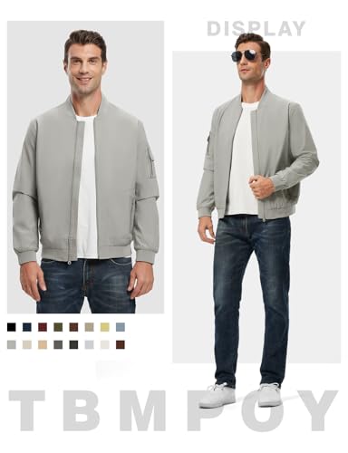 Image of TBMPOY Men's Windproof Bomber Jackets Lightweight Track Jackets Windbreaker Outdoor Golf Fashion Coat