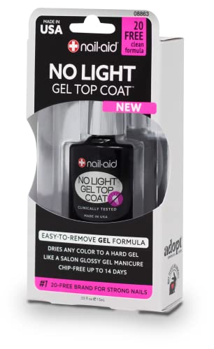 Nail-Aid Revestimento superior de gel sem luz, transparente, 0,55 ml