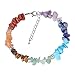 WTYYC 7 Chakra Reiki Braccialetto da Donna Collegamenti Aragosta Chiusura Guarigione Equilibrio Guarigione Chips Natural Chips Perline di Pietra Meditazione Arcobaleno (Dimensione : One Size)