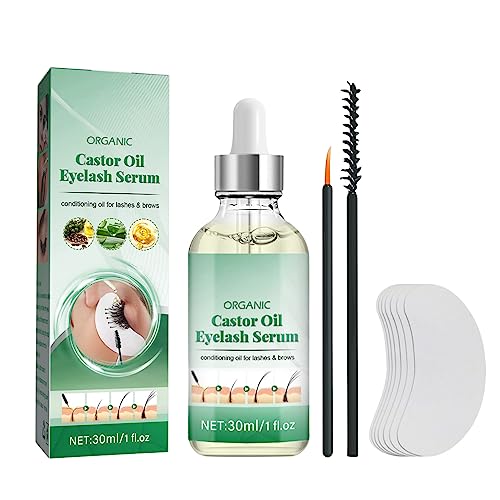 Lash Serum, Organic Castor Oil Hair & Eyelash Growth Serum, Pure Cold Pressed Caster Oils Lash Growth Serum, For Hair, Eyelash, Beard, Brow Growth Rapid And Thickness