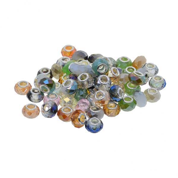 SNAPPSY 3x25 Pcs Mixed Styles Faceted Glass Beads European Large Hole Beads DIY Craft-picture-3