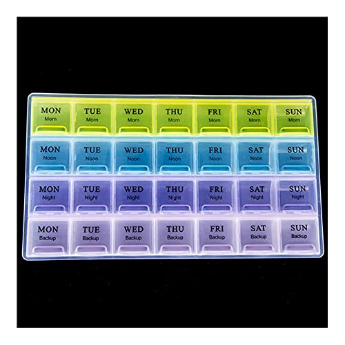Pilulier Organisateur de pilules mensuels 28 Jour Extra Large Pilier mensuel Planificateur pour séparer les pilules et les vitamines semaine à la semaine, rappel des médicaments de voyage Daily lundi Cover