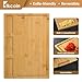 Bamboo Cutting Boards for Kitchen, (Set of 3) Kitchen Chopping Board with 3 Built-In Compartments and Juice Groove Heavy Duty Serving Tray Wood Butcher Block and Wooden Carving Board, Kikcoin