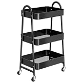 StowBin 3-stöckiger Metallrollwagen, Schwarz