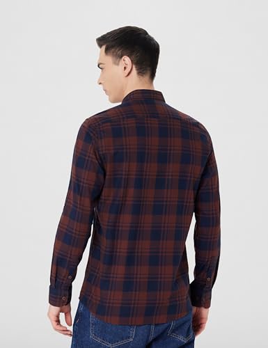 Image of Peter England Men's Checkered Cotton Shirt | Smart Casual | Full Sleeves