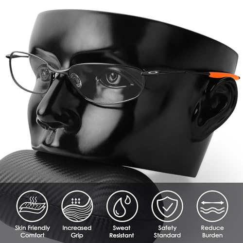 Image of BLAZERBUCK Replacement Temple Sleeves Ear Socks for Oakley Whisker /Juliet /A Wire Sunglass - Black + Orange
