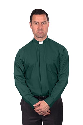 Image of Reliant Men's Clergy Shirt - Tab Collar Long Sleeve (14.5, Green)