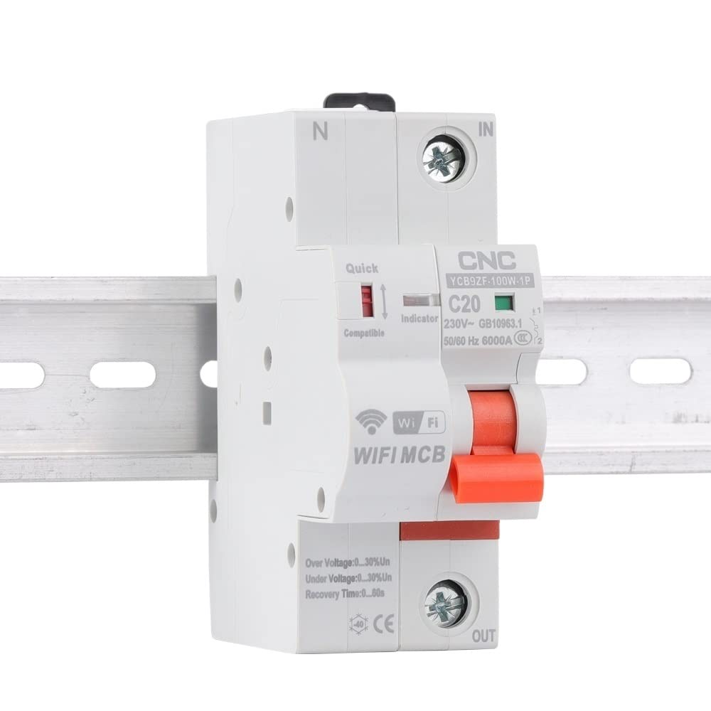 Interruttore Magnetotermico Differenziale 1P WiFi Smart Circuit Breaker Creor Protection Time Reclosing Switch Telecomando(100A)