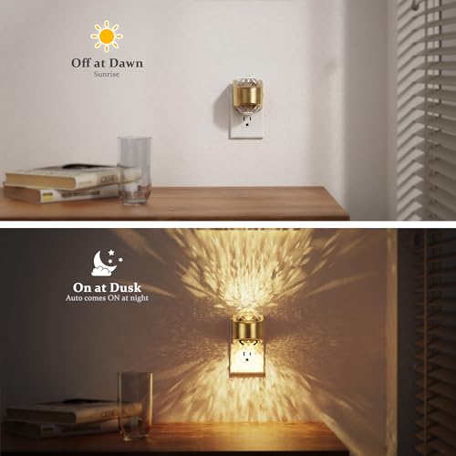 Image of JandCase Night Lights Plug into Wall, 2 Pack Star Projector Night Light with 3000K Soft White, Automatic Galaxy Nightlight Plug in with Light Sensor for Bathroom Hallway Room Decor