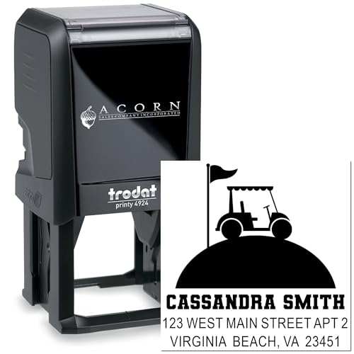 Image of Pirate Adventure Golf Cart Self Inking Rubber Stamp - Personalized Stamp | Golf Stamp Customized. Self Inking Stamp. Choice of 11 ink colors. Engraved after you order. 3 lines of custom text.
